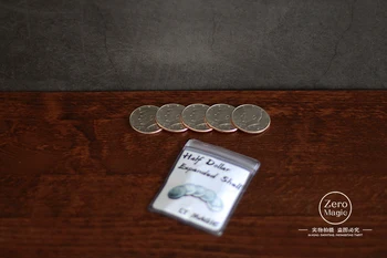1 шт. / Magic Toys Монеты в виде полдоллара в развернутой оболочке, Доллары, настоящие монеты, 4 монеты + 1 оболочка, Фокусы, Оптом