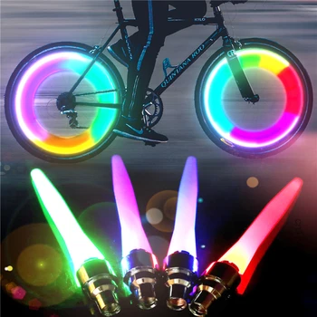 1 шт. Красочный неоновый светильник для шин, колпачок клапана колеса Велосипеда, лампа для шин колеса мотоцикла, светодиодная сигнальная лампа для езды на велосипеде, Аксессуары для велосипедов