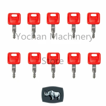 10 шт. Ключ зажигания стартера экскаватора H800 для корпуса John Deere Hitachi Holland AT194969 AT147803
