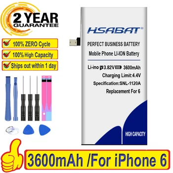 100% новый аккумулятор HSABAT 3600mAh для iPhone 6 4,7 дюйма для посылки iphone6G с инструментами и наклейкой
