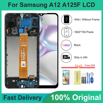 100% Оригинальный Для Samsung Galaxy A12 ЖК-дисплей A125 A125F SM-A125F Дисплей Сенсорный Экран Для Samsung A12 Дисплей с заменой рамки