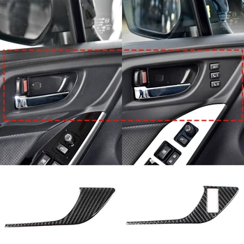 2 Шт Декор панели дверной ручки автомобиля Наклейки из углеродного волокна для Subaru Forester SJ 2016-2018 Аксессуары для отделки салона автомобиля