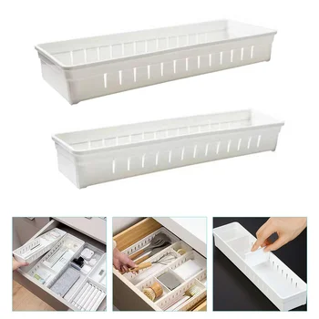 2 Шт Коробка для организации беспорядка Пластиковый Поднос-органайзер Столовое серебро Ящик для столовых приборов Ящики для хранения посуды на столе Маленькие