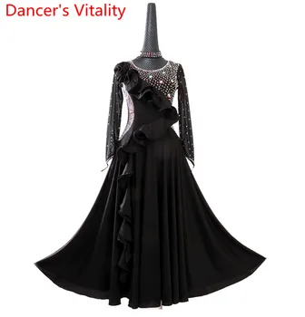 2018 Новая женская одежда для бальных танцев платье для конкурса вальса платье для взрослых новое современное платье для занятий танцами