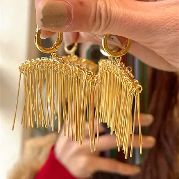 2023 Женские металлические трехмерные простые и преувеличенные уникальные серьги-кисточки в виде золотого ежика