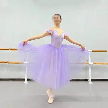 2023 Романтическое балетное платье-пачка с крыльями, платье Балерины Жизель, женская белая Фея, профессиональная балетная длинная пачка с крыльями