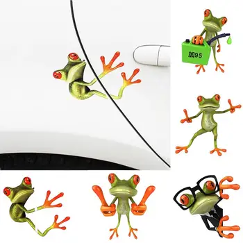 3D Frog Cartoon Funny Car Auto Trunk Body Bumper Window Decor Decals Sticker автомобильные товары наклейки на авто Accessories