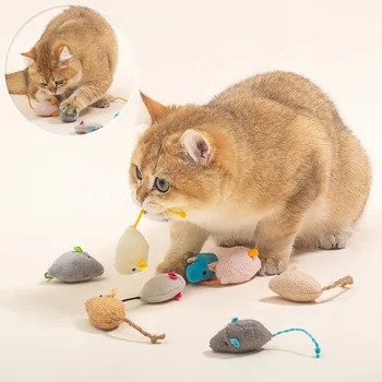 3шт Игрушка для домашних животных Кошачья мята, мыши, игрушки для кошек, забавная плюшевая мышь, интерактивная игрушка для котенка, принадлежности для дрессировки домашних животных