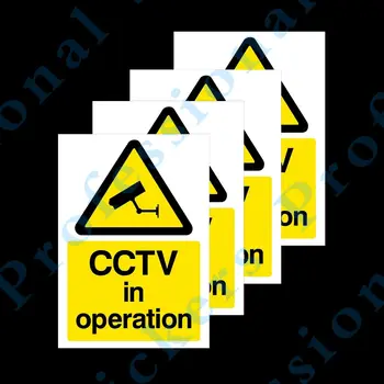 4x CCTV В Действии Жесткая Вывеска или Наклейка - Безопасность, Видеонаблюдение (MISC11) Водонепроницаемые Виниловые наклейки для автомобилей Motos