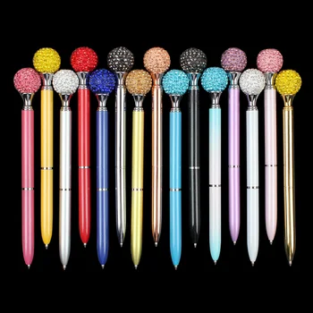 BAIKINGIFT Высококачественная шариковая ручка с кристаллами, круглые цветные бриллианты, металлический материал, красивая ручка 0,7 мм, подарок для студентов