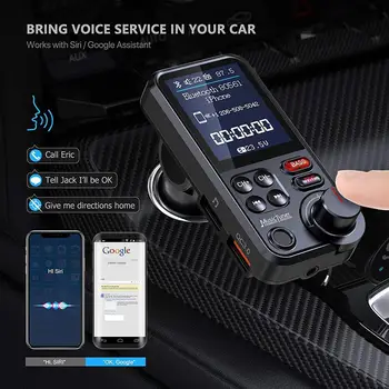 BT93 Светодиодный Автомобильный FM-передатчик Стерео MP3 Музыкальный плеер Bluetooth-совместимый Беспроводной Громкой связи Auto Kit Qc3.0 Быстрое Зарядное устройство