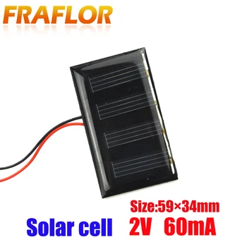Fraflor 2V 60mA 5 шт./Лот Солнечная Панель Портативное Высокоэффективное Качественное Солнечное Зарядное Устройство Panneau Solaire Устройства Вывода Портативные