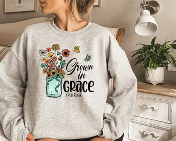 Grown is Grace Питер 3:18 Толстовка, пуловер из чистого хлопка модный джемпер унисекс, облегающая одежда, спортивный топ, толстовка