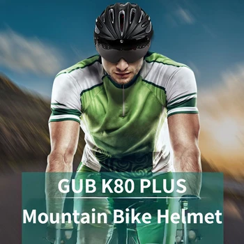 GUB K80 PLUS Велосипедный Шлем с Козырьком, Магнитные Очки, Цельнолитые 58-62 см для Мужчин и Женщин, MTB Дорожный Велосипедный Шлем