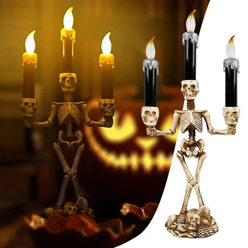 Halloween Ghost Hand Candle Lights Бездымная Призрачная Ручная Свеча-Лампа Простое Использование Электронных Светящихся Украшений На Хэллоуин Для Дома