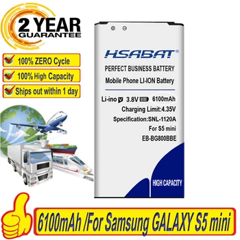 HSABAT 6100 мАч EB-BG800BBE EB-BG800CBE Батарея для Samsung GALAXY S5 mini S5MINI G800 G870a G870W G800F G800H G800A G800Y G800R