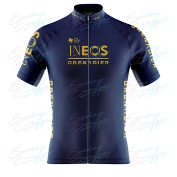 Ineos Grenadier 2023 Чемпион Бельгии Воут ван Аэрт Велосипедная одежда Летняя трикотажная рубашка для шоссейных велосипедов с короткими рукавами Велосипедная рубашка