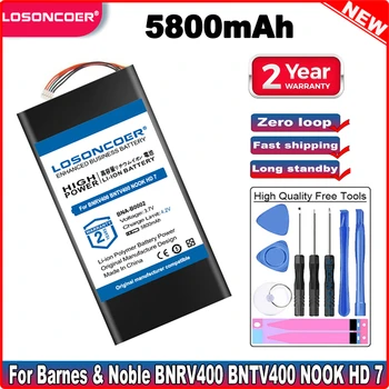 LOSONCOER 5800 мАч BNA-B0002 Планшетный Аккумулятор Для Barnes & Noble BNRV400 BNTV400 NOOK HD 7 Батарей