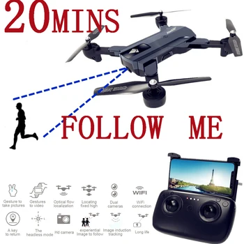 X196 Drone 20 минут Дроны с камерой HD 720p 2MP RC Гоночный Дрон Следуй за мной FPV RC Квадрокоптер с камерой Дрон Следуй за мной
