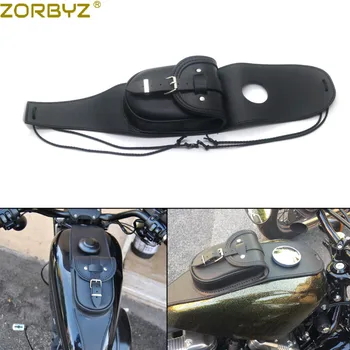 ZORBYZ Мотоцикл 4,5 Галлона Черная Крышка Бака Из Искусственной Кожи, Панельная Сумка Для Harley Sportster XL883 1200