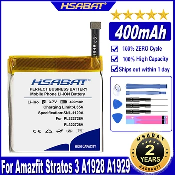 Аккумулятор HSABAT PL322728V 400mAh для спортивных часов Huami AMAZFIT A1928 3 батарейки для смарт-часов