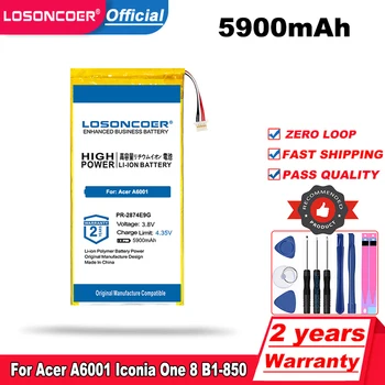 Аккумулятор LOSONCOER 5900mAh PR-2874E9G для планшетных ПК Acer A6001, Iconia One 8 B1-850