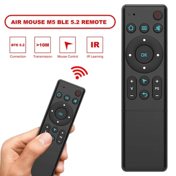 Беспроводной инфракрасный обучающий пульт дистанционного управления M5 Bluetooth 5.2 Air Mouse для ТВ-проектора Smart TV Box и ПК Smart Home