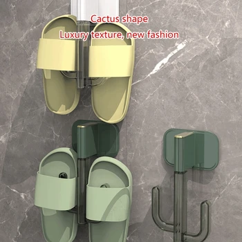 Вешалка для тапочек в ванной на стене, клейкий держатель для обуви, вешалки для обуви на двери, широкое применение, Прямая поставка