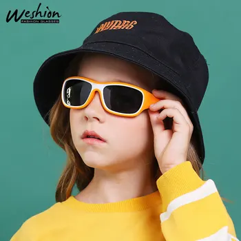 Детские солнцезащитные очки для девочек и мальчиков с поляризацией, гибкие солнцезащитные очки для улицы в мягкой оправе UV400 с чехлом Для детей 3-8 лет