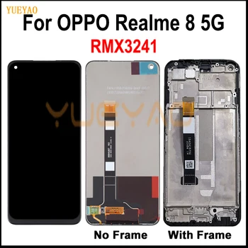Дисплей для OPPO Realme 8 5G RMX3241 ЖК-дисплей с цифровым преобразователем сенсорного экрана со сменными деталями в рамке
