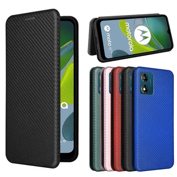 Для Motorola Moto E13 Чехол Роскошный чехол из углеродного волокна с магнитной адсорбцией для Moto E13 E 13 MotoE13 Сумки для телефонов