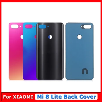 Для Xiaomi Mi 8 Lite Задняя крышка аккумулятора Стеклянный корпус задней двери Запасные части для Mi8 Lite с наклейками-адгезивами