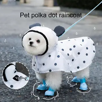 Дождевик для собак с рисунком в виде вытяжного отверстия с точечным принтом, дышащая сетка, Крепежная лента, Непромокаемый быстросохнущий непромокаемый дождевик для щенков