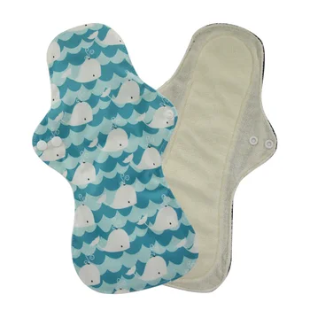 Женское ночное использование многоразовых менструальных прокладок с принтом для интенсивных выделений Большого размера, женские тканевые прокладки с дышащей подкладкой, водонепроницаемые
