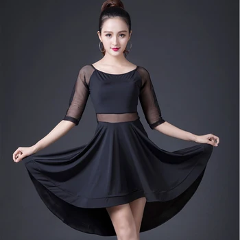 Женское платье для латиноамериканских танцев 2023, юбка для латиноамериканских танцев, Красно-черные женские платья для латиноамериканских танцев Румба Ча-Ча-Ча