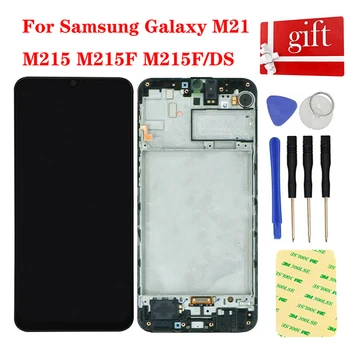 ЖК-Дисплей Для Samsung Galaxy M21 M215 M215F M215F/DS ЖК-Панель Дисплея Модуль Монитора Сенсорный Экран Дигитайзер Сенсорная Сборка Рамка