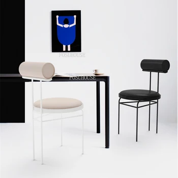 Индивидуальные обеденные стулья для кухни, простой дизайнерский стул из кованого железа, Роскошная спинка из кованого железа, стул для макияжа, мебель для дома
