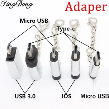 Кабель для передачи данных TingDong, кабель для зарядки, адаптер-конвертер Type-C в Micro USB 3.0 /micro usb в 8-контактный адаптер