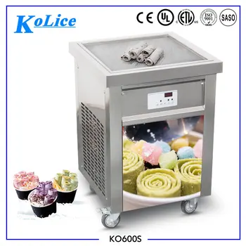 Коммерческая машина для производства жареного мороженого Kolice, машина для производства мороженого в рулонах, машина для производства рулетов для жарки мороженого - одинарная квадратная сковорода 21 