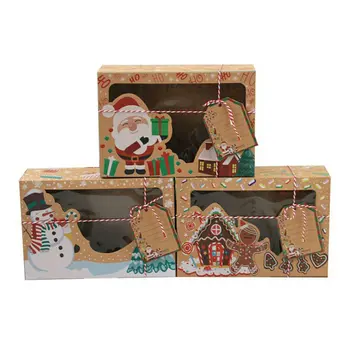 Коробка шоколада, Рождество, День рождения, свадьба, подарочная упаковка для конфет с прозрачным окном, рождественские украшения для дома