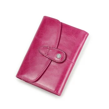 Кошельки Contact'S из натуральной кожи, удостоверяющие личность, держатель для кредитных карт, маленький женский кошелек с розовой застежкой-тройкой и карманом для монет