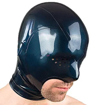 Латексный капюшон, резиновая маска ручной работы с открытым ртом и сеточкой для глаз, сексуальные костюмы для косплея на Хэллоуин для мужчин и женщин