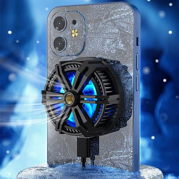Магнитный держатель радиатора для телефона X13 Беспроводное зарядное устройство Полупроводниковый охлаждающий вентилятор Игровой кронштейн RGB 7-лопастной вентилятор TYPE-C