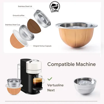 Многоразовая капсула-стручок для Nespresso Vertuo Next Vertuoline, многоразовые фильтры для кофе из нержавеющей стали с оригинальными стручками