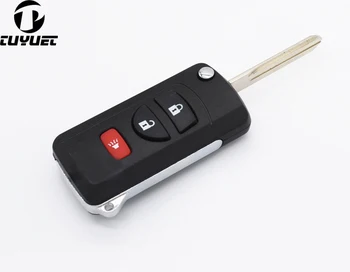 Модифицированные заготовки для автомобильных ключей 3 кнопки для Nissan Sylphy Tiida Flip Folding Remote Key Shell