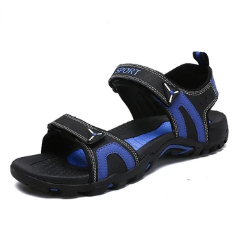 Модные мужские пляжные сандалии 2020, Летняя мужская уличная обувь-гладиатор, Римские мужские шлепанцы для повседневной обуви, Тапочки большого размера 46 на плоской подошве