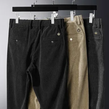 Мужские брюки Брюки плюс бархатные утепленные осенние повседневные длинные брюки Одежда Джентльменские брюки Костюм Мужские Мужские брюки Плюс размер