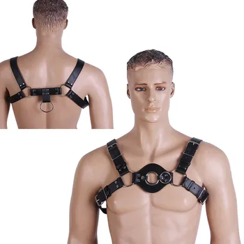 Мужской ремень из искусственной кожи на теле Бульдога, сдерживающий топ, клубная одежда, уплотнительное кольцо на груди, фетиш-костюм для ролевых игр