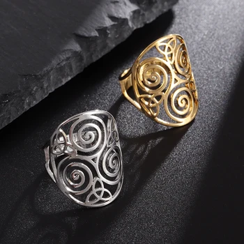 Нежное регулируемое женское кольцо из нержавеющей стали, кольцо с кельтским узлом, спиральный амулет, Ирландский ювелирный подарок, Совершенно Новый