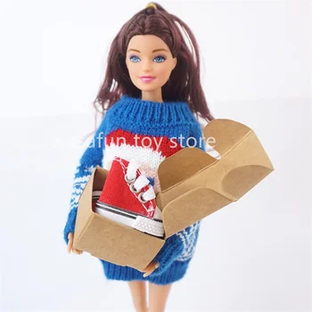 Новое поступление Рождественских аксессуаров для куклы-эльфа, парусиновые кроссовки с коробкой, кукольная обувь подходит для куклы длиной 30 см для Барби